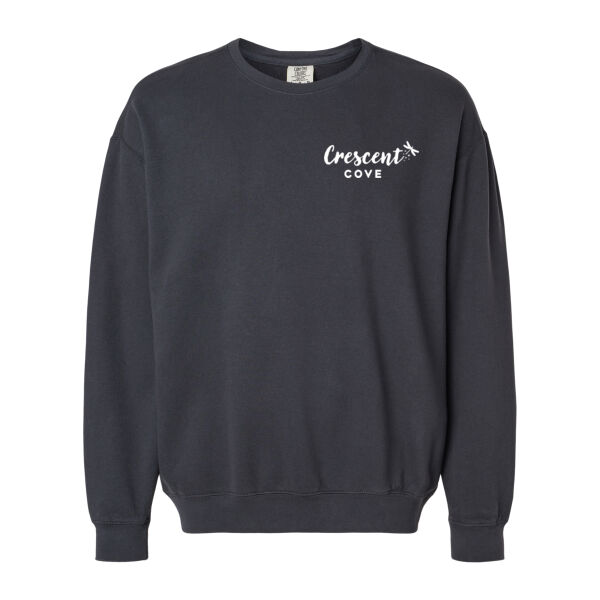 Unisex Garment Dyed Lightweight Fleece Crewneck Sweatshirt - Printed Logo Thumbnail