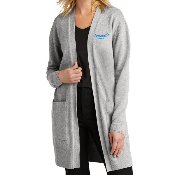 Mercer + Mettle Womens Open Front Cardigan Sweater - Embroidered Logo Thumbnail